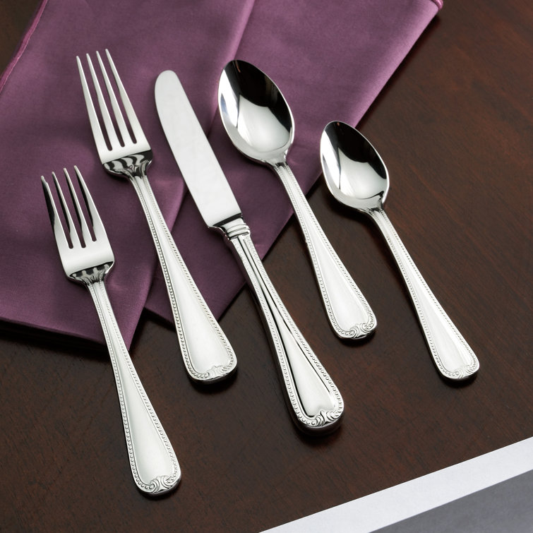 Lenox Vintage Jewel Frosted 5 Piece 18/10 Stainless Steel Flatware Set